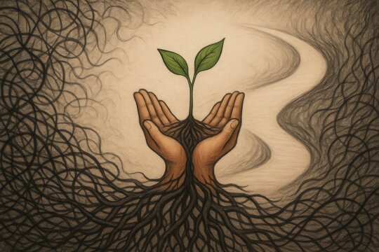 Journey to OCD Recovery A Conceptual Image Symbolizing Resilience Self Care and Healing from Obsessive Compulsive Disorder with Supportive Elements Created with AI Technology