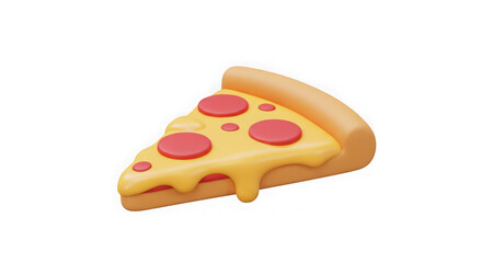 Pepperoni Pizza Slice: 3D Render of Delicious Cheese Pizza