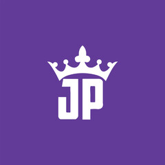letters jr and jp crown logo design vector