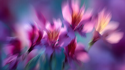 Abstract Blurred Flowers Background