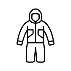 Obraz premium Fireproof suit with hood and pockets in minimalist line design 