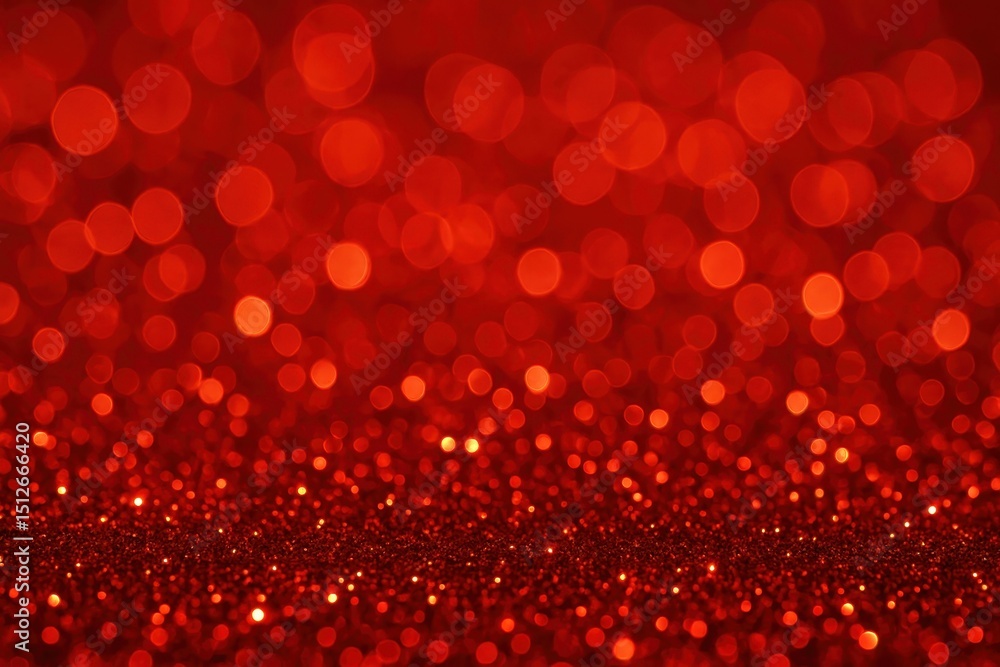 Poster abstract background of sparkling festive red glitter dust creating a bokeh effect perfect for holida