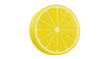 Fresh sliced lemon pieces 3D, bright juicy lemon slices perfect for drinks and cooking, colorful and detailed fruit	