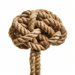 Complex rope knot isolated on white background