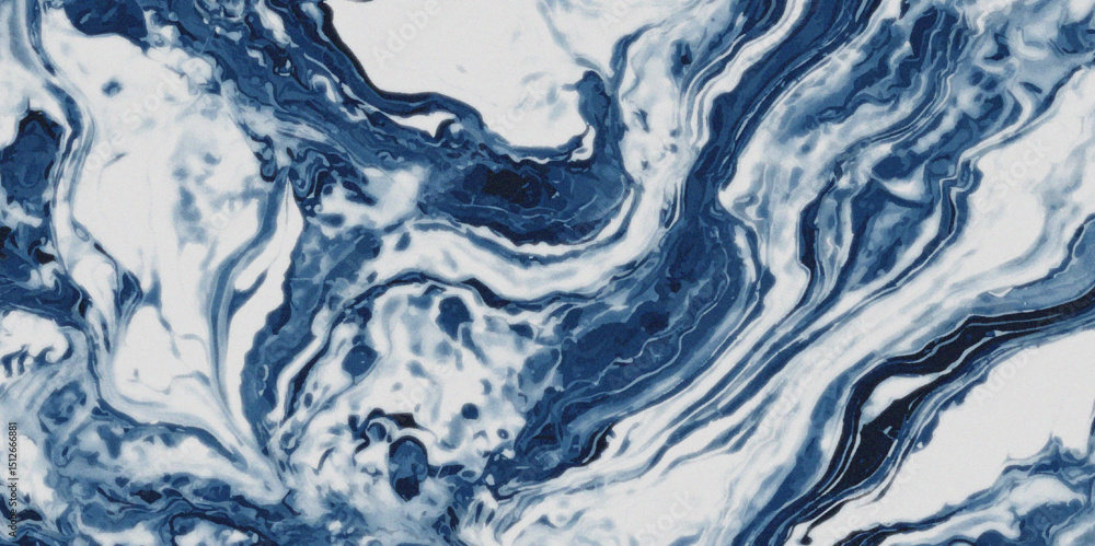 Poster captivating abstract featuring swirling blue and white patterns, reminiscent of marble. fluid art oc