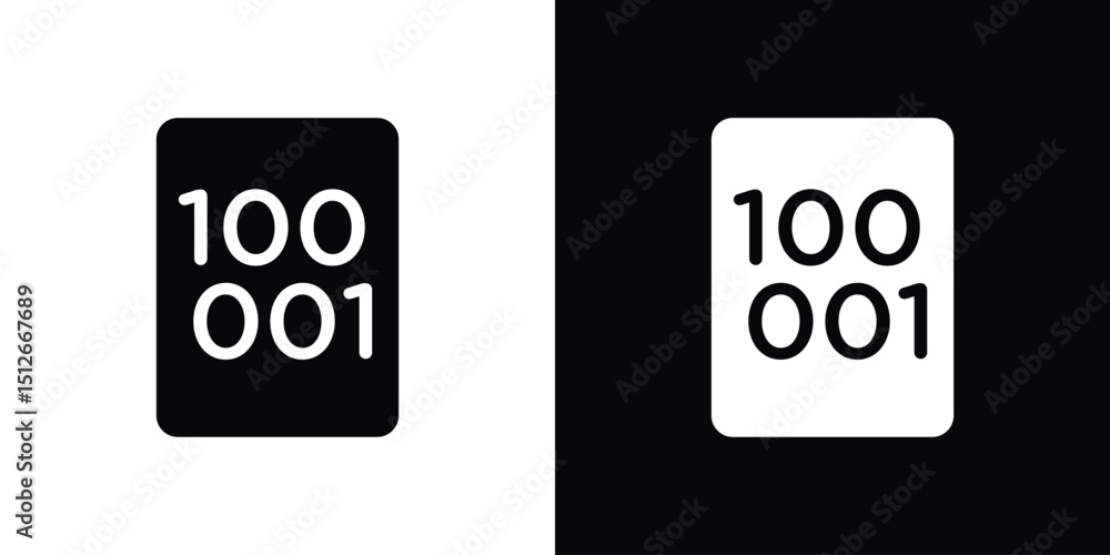 Poster file binary icon illustration. icon templates pack.