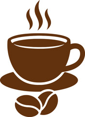 Coffee Cups and Beans Icon Set, Flat Coffee Icons, Cups and Beans Vector Design, Coffee Cup and Bean Vector Silhouettes, Isolated 4K Icons, Minimalist Coffee Icons, Cup and Bean Bundle Vector on White