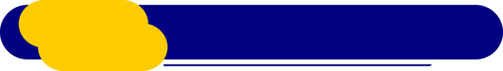 Rounded Cloud like Badge with Blue Bar