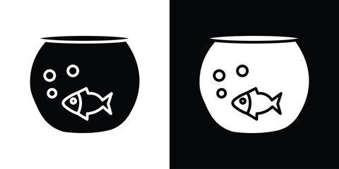 Fish bowl icon illustration. icon templates pack.