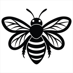 cute wasp line art silhouette vector illustration 