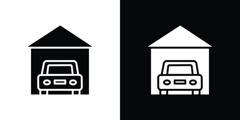 Garage car icon illustration. icon templates pack.