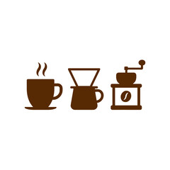 Coffee Cups and Beans Icon Set, Flat Coffee Icons, Cups and Beans Vector Design, Coffee Cup and Bean Vector Silhouettes, Isolated 4K Icons, Minimalist Coffee Icons, Cup and Bean Bundle Vector on White