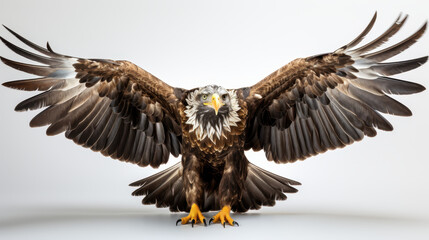 Majestic Bald Eagle with Fully Spread Golden Wings