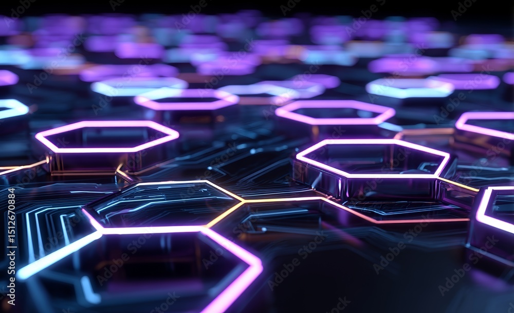 Poster the concept encompasses cyber big data flow, blockchain data fields, and network line connections in