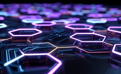 Fototapeta premium The concept encompasses cyber big data flow, blockchain data fields, and network line connections in a stream, all related to AI technology, digital communication, and science research, as depicted