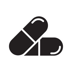 icon tablets. Capsule pill. Vitamin sign. Vector Illustration.