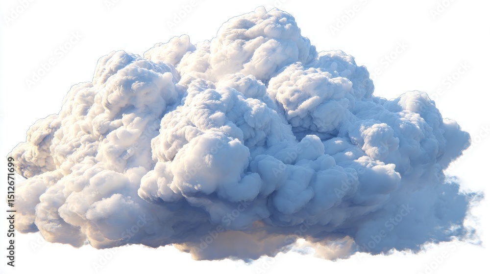 Poster white clouds are set against a clear transparent background in this stock image