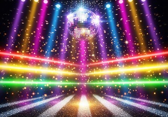 Boule disco abstraite_Arrière-plan avec lumières.

