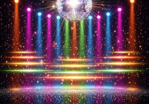 Boule disco abstraite_Arri&egrave;re-plan avec lumi&egrave;res.


