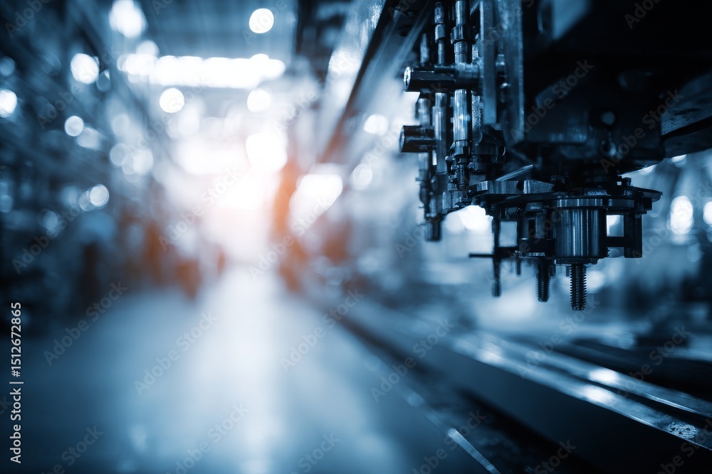 Poster the manufacturing process utilizes a robotic artificial automated smart robot equipped with a touch 