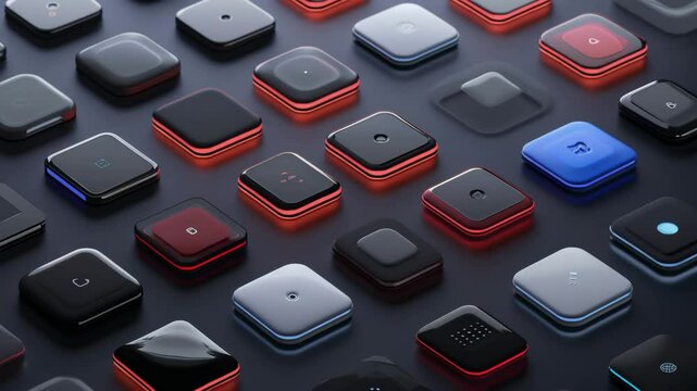 A buttons of  multiple styles including flat, 3D, and ghost buttons with hover states, Generative AI Videos.