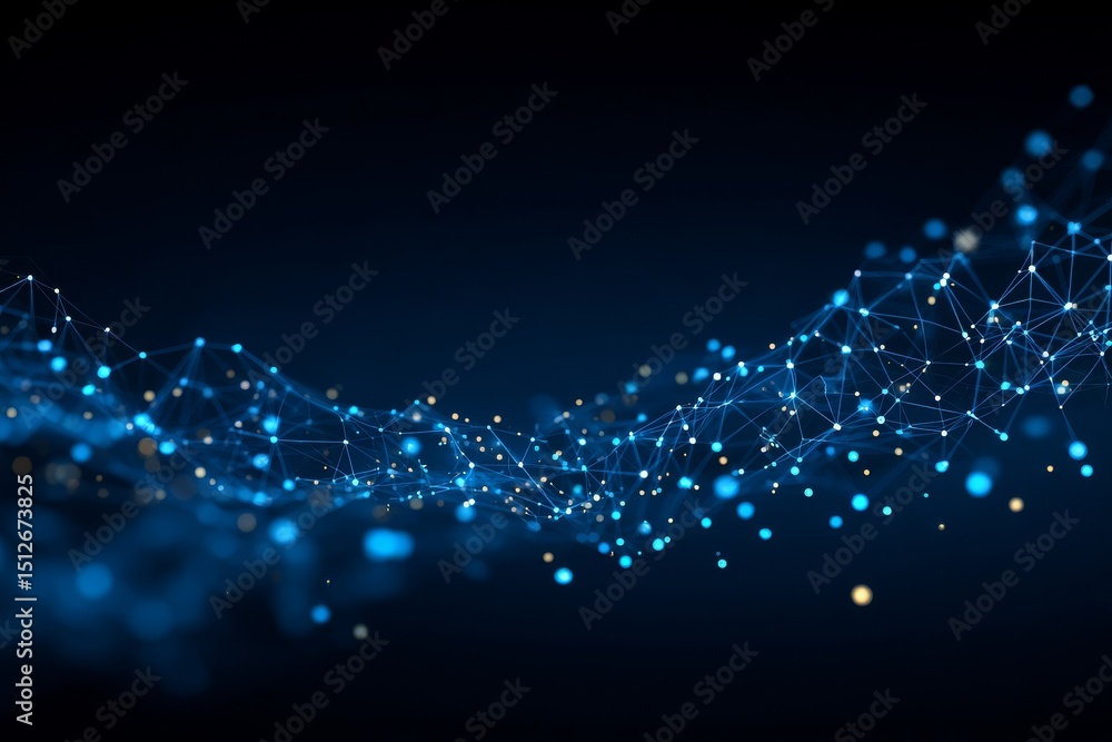 Poster a 3d rendering of a futuristic cyberpunk universe featuring a complex network of chemical molecules,
