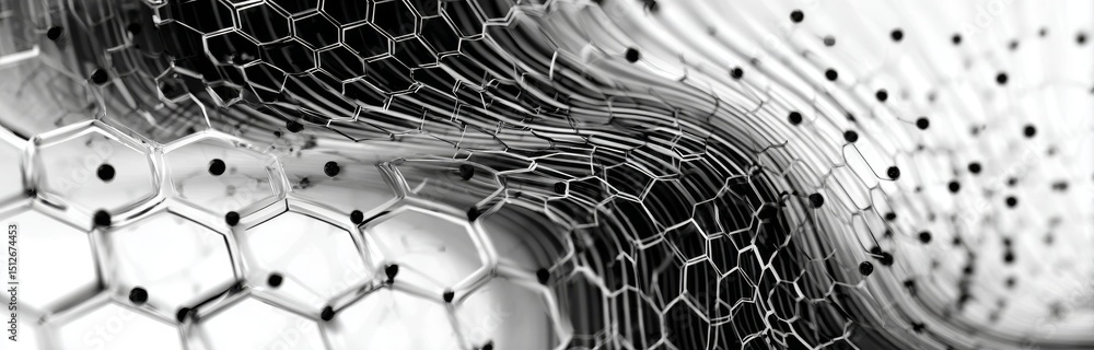 Poster the background features a futuristic white hexagon design, combined with a honeycomb concept and a w