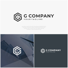 G Real Estate Logo Design Vector – House and Building Icon for Property Business