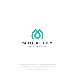M Health Care Logo Design &ndash; Medical Company Symbol Vector