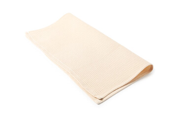 Clean beige waffle towel isolated on white