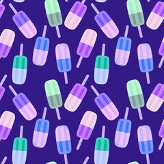 Summer cute food seamless ice cream pattern for wrapping paper and fabrics