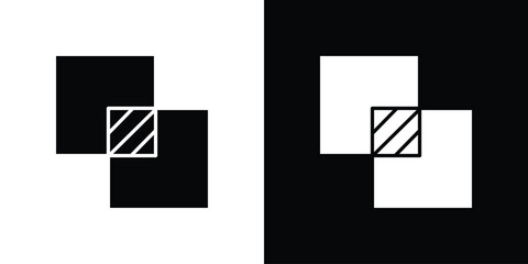 Object intersect icon illustration. icon templates pack.