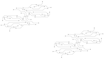 Naklejka premium Abstract futuristic circuit board Illustration, Circuit board with various technology elements. Circuit board pattern for technology background. Vector illustration 