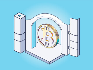 bitcoin gateway vector abstract btc shiny