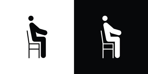 Person seat icon illustration. icon templates pack.