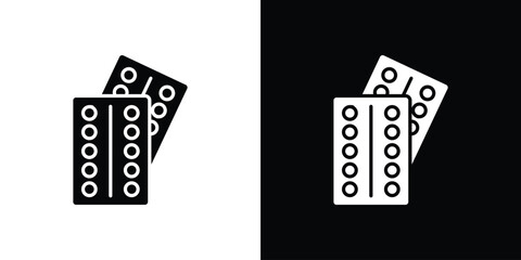 Pill blister pack icon illustration. icon templates pack.
