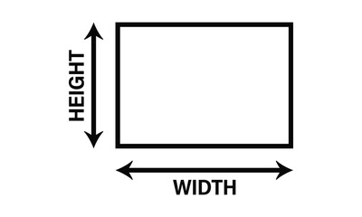 Height Width Arrows Hollow Rectangle Icon