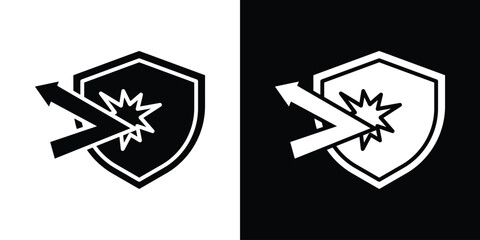Protection from attack icon illustration. icon templates pack.
