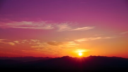 Obraz premium Majestic Sunset Landscape Vibrant Colors Painting the Sky