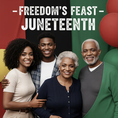 Multigenerational Black Family Celebrating Juneteenth