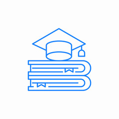 graduation cap books icon sign vector
