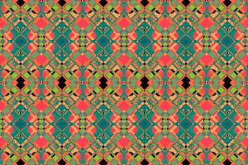 Ethnic seamless patterns with simple shapes. Tribal and ethnic fabrics. African, American, Mexican, Indian styles. Simple geometric pattern elements are best used in design, textile printing.
