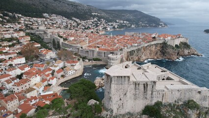 Stunning aerial view of Dubrovnik showcasing historic architecture and coastal beauty during midday

