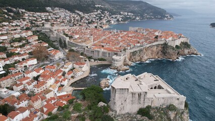 Stunning aerial view of Dubrovnik showcasing historic architecture and coastal beauty during midday
