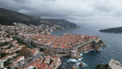 Stunning aerial view of Dubrovnik showcasing historic architecture and coastal beauty during midday
