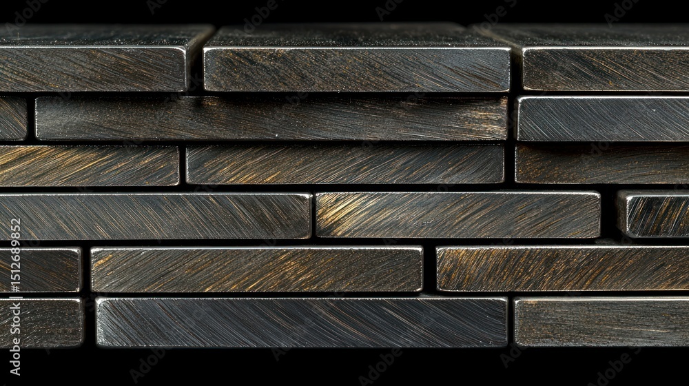 Poster rectangular textured tiles in layered, brickwork pattern