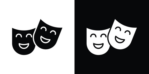 Theater masks icon illustration. icon templates pack.