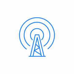 cell tower broadcast icon sign vector