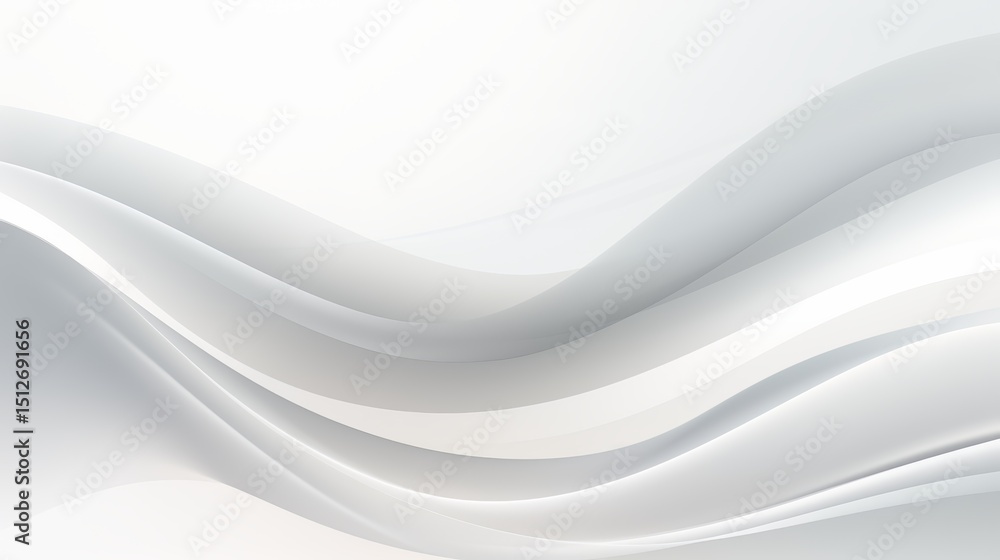 Leinwandbilder white background with a wavy line that is white. the line is curved and has a lot of space between i