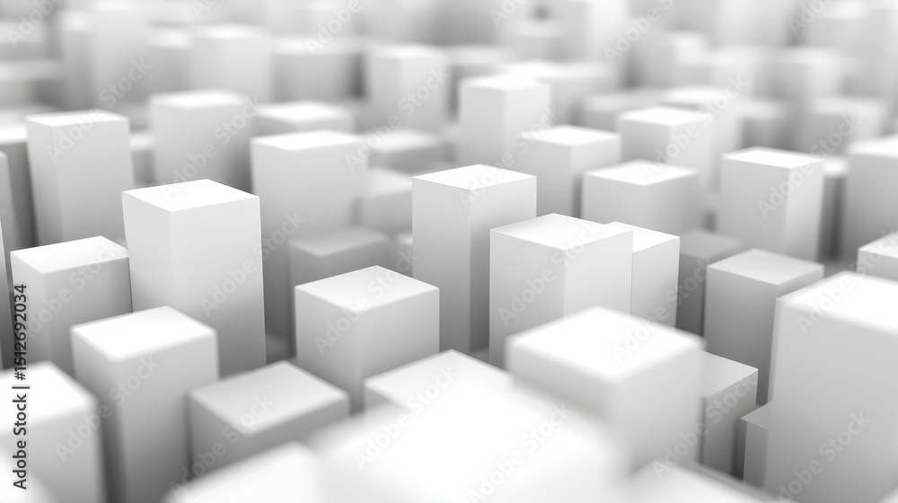 Leinwandbilder white cityscape with many white cubes. the cubes are arranged in a way that creates a sense of depth